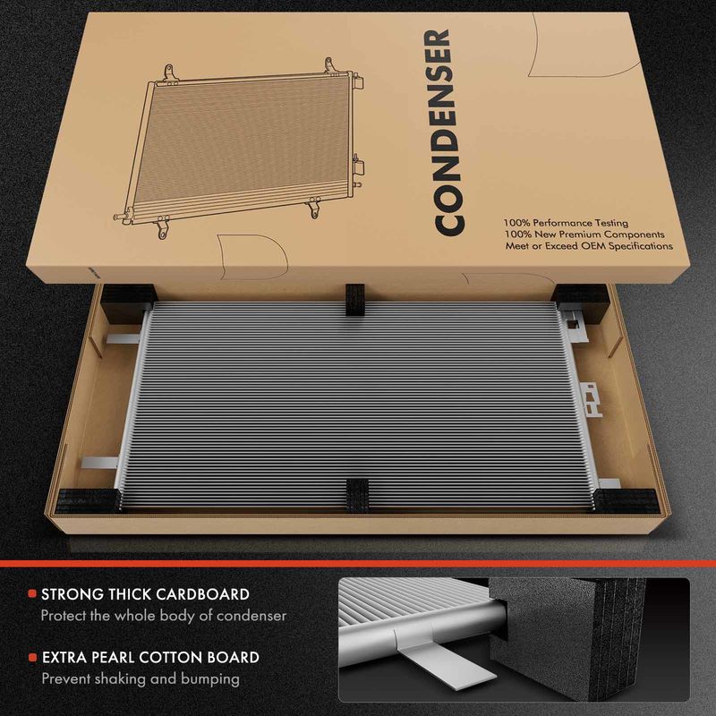 AC Condenser without Receiver Drier for Ford F-250 F-350 Super Duty 2008-2010