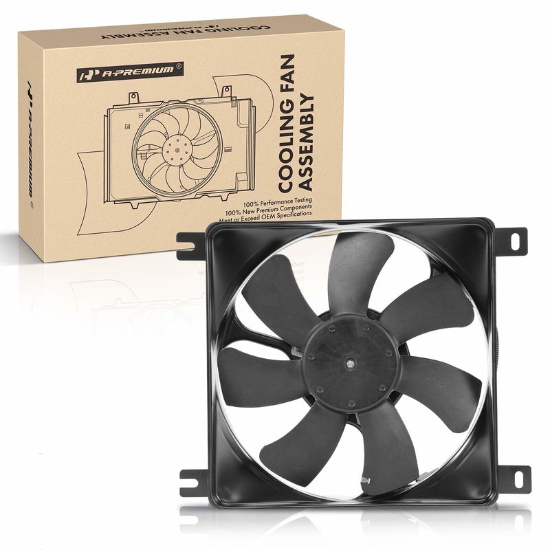 A/C Condenser Cooling Fan Assembly with Shroud for Suzuki Aerio 02-07 2.0L 2.3L