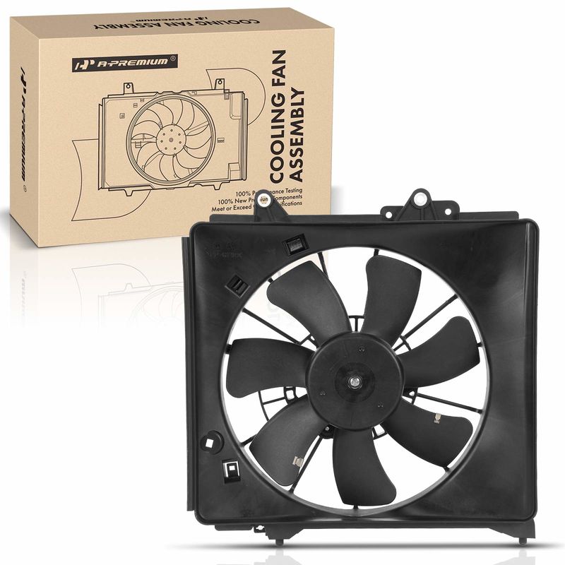 A/C Condenser Cooling Fan Assembly with Shroud for Honda Fit 2009-2014 1.5L