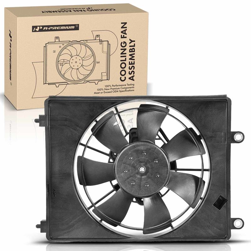 Right A/C Condenser Cooling Fan Assembly with Shroud for Acura ILX 16-21 L4 2.4L