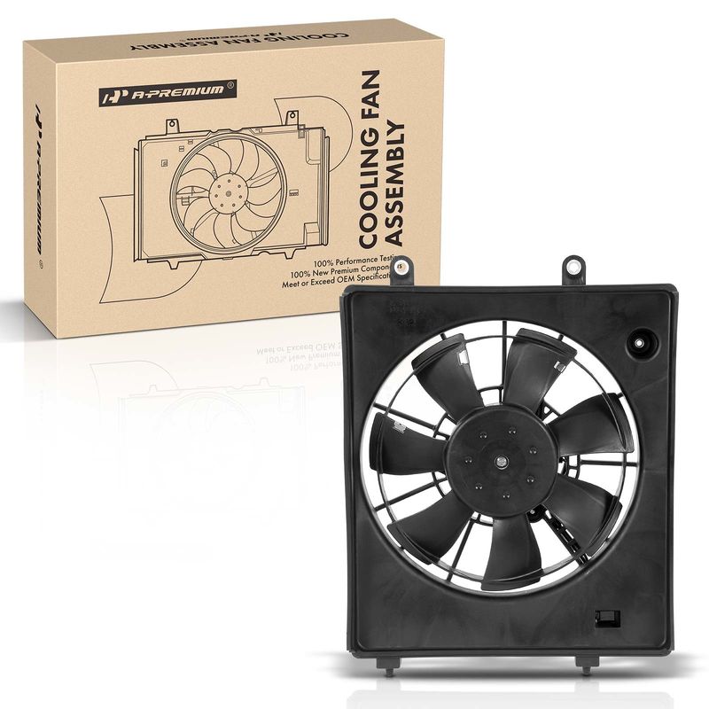 Right A/C Condenser Cooling Fan Assembly with Shroud for Honda Fit 15-20 1.5L