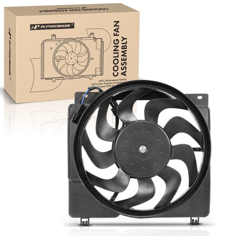 Engine Radiator Cooling Fan Assembly with Shroud for Jeep Cherokee 87-01 Comanche