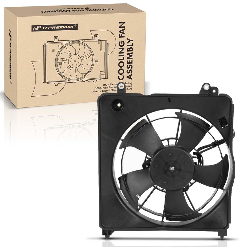 Engine Radiator Cooling Fan Assembly with Shroud for Honda Fit 2009-2014 1.5L