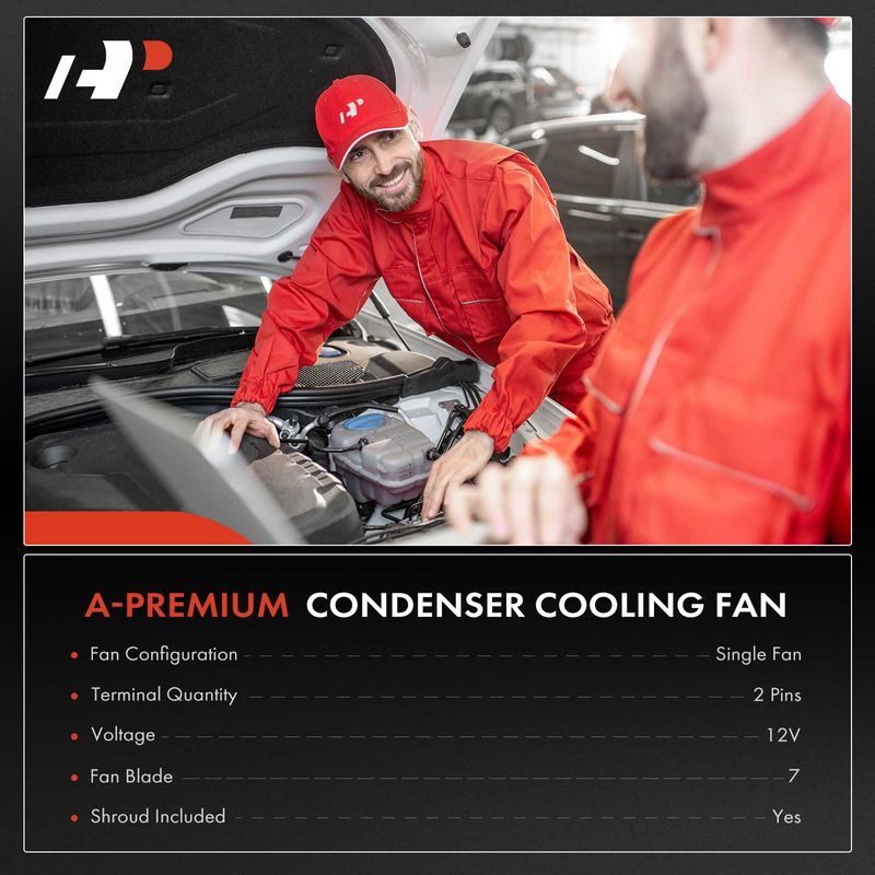 Right A/C Condenser Cooling Fan Assembly for Hyundai Veracruz 2007-2012 V6 3.8L