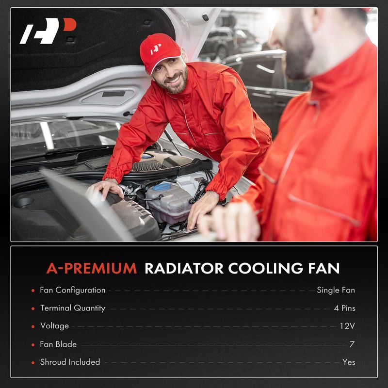 Passenger Radiator Cooling Fan Assembly with Control Unit for Audi Q7 VW 4-Pin