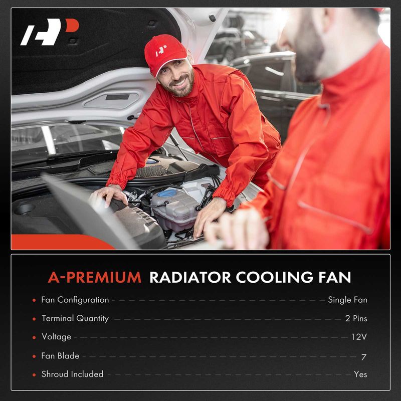 Engine Radiator Cooling Fan Assembly with Shroud for Jeep Liberty 02-04 2.4L 3.7L