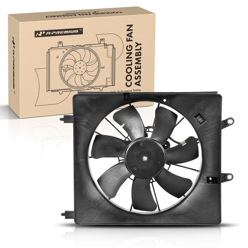 Right A/C Condenser Cooling Fan Assembly with Shroud for Acura TSX 04-08 L4 2.4L
