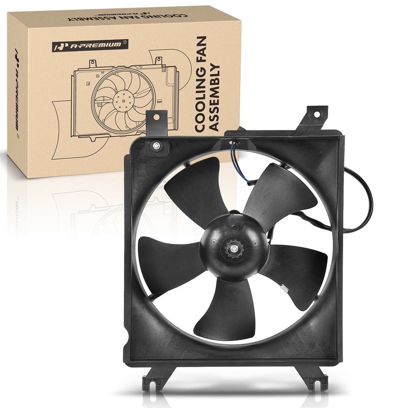A/C Condenser Cooling Fan Assembly with Shroud for Mazda Miata 1999-2005 L4 1.8L