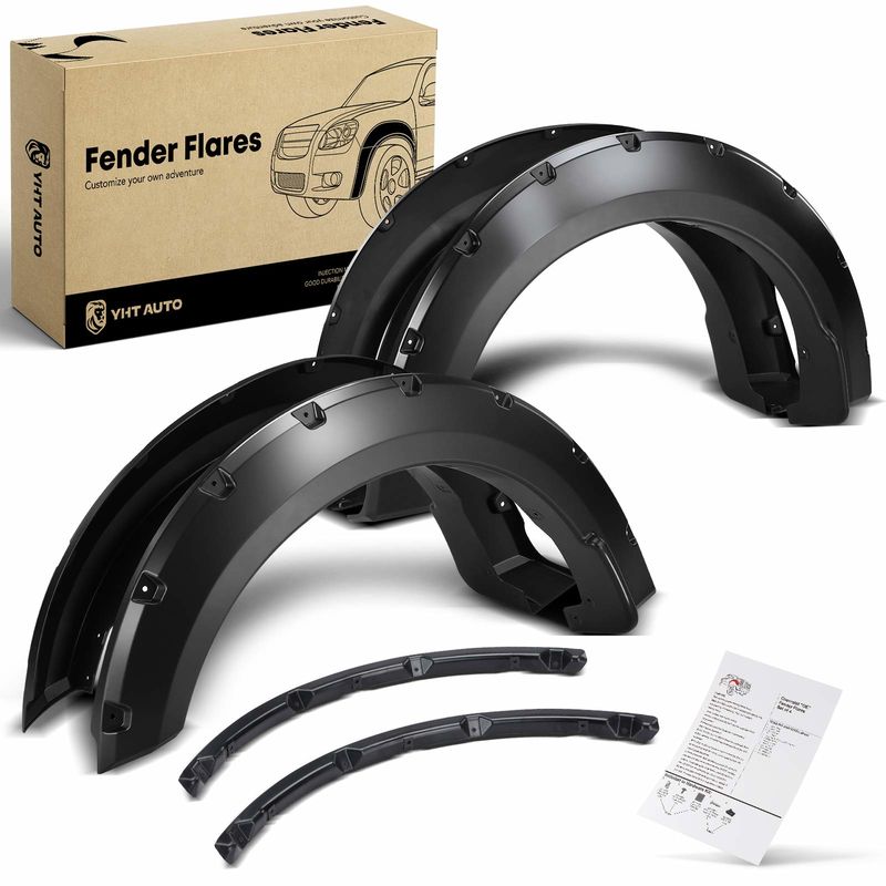 4x Front & Rear Pocket Rivet Style Fender Flare for Ford F-150 2018-2020 Pickup