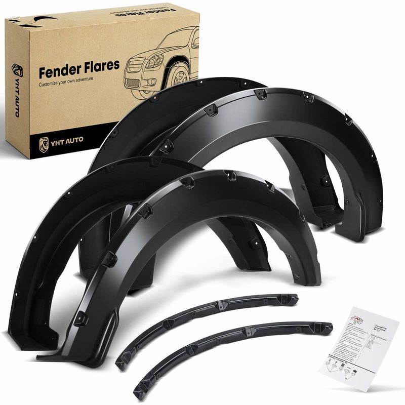 4x Front & Rear Pocket Style Fender Flare for Ford F-150 2015-2017