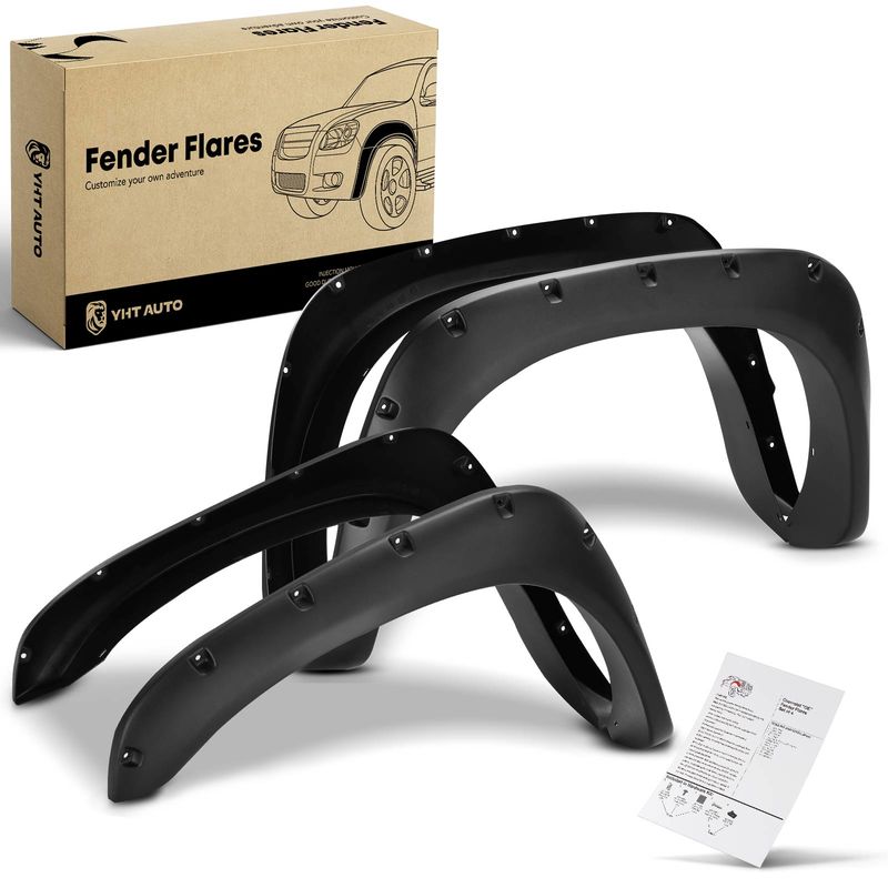 4x Front & Rear Pocket Style Fender Flare for Dodge Ram 1500 2500 3500 4000