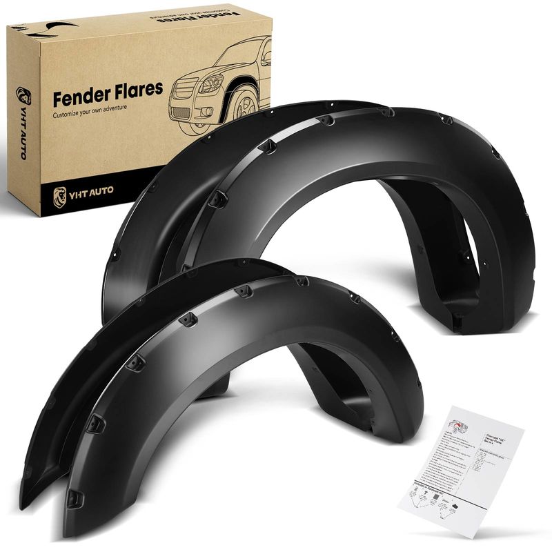 4x Front & Rear Pocket Style Fender Flare for Ford F-250 F-350 Super Duty 11-16