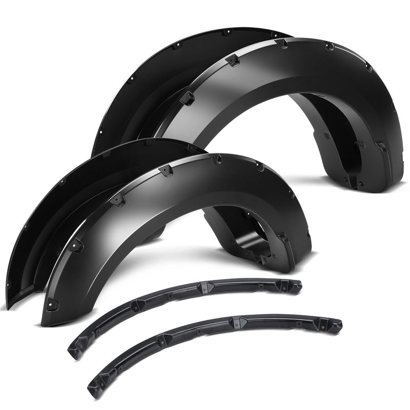 4x Front & Rear Pocket Style Fender Flare for Ford F-250 F-350 Super Duty 17-21