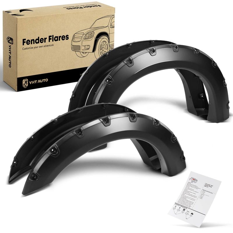 4x Front & Rear Pocket Style Fender Flare for Ford F-250 F-350 Super Duty 99-07