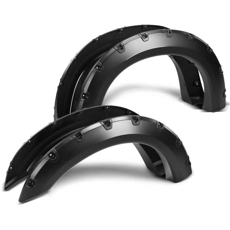 4x Front & Rear Pocket Style Fender Flare for Ford F-250 F-350 Super Duty 99-07
