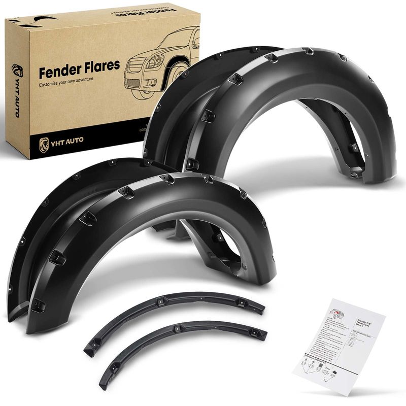 4x Front & Rear Pocket Style Fender Flare for Ford F-150 2009-2014
