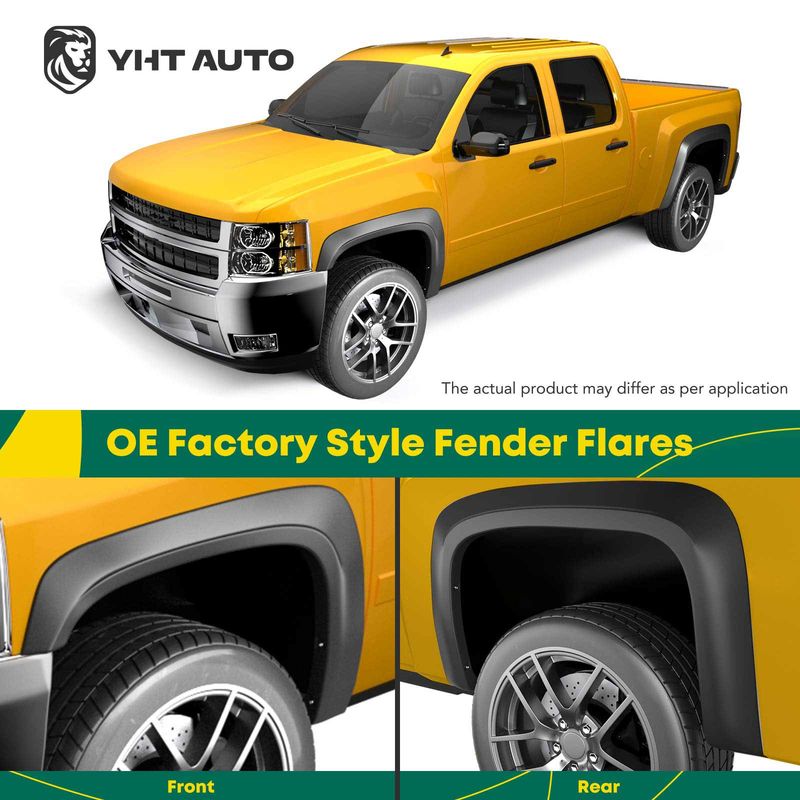 4x Front & Rear OE Factory Style Shiny Fender Flare for Ford F-150 2004-2008