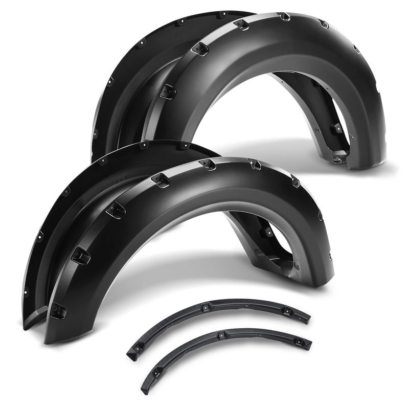 4x Front & Rear Pocket Style Fender Flare for Ford F-150 2009-2014