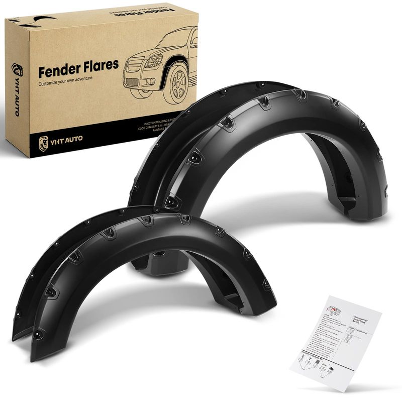 4x Front & Rear Pocket River Style Fender Flare for Ford F-150 2004-2008 Lincoln