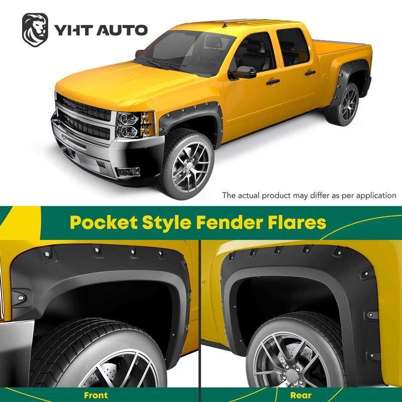 4x Front & Rear Pocket Rivet Style Fender Flare for Toyota Tacoma 2012-2015