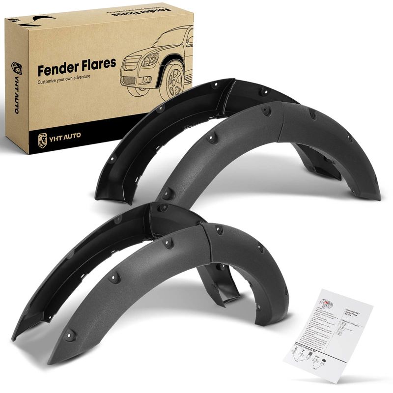 4x Front & Rear Pocket Style Textured Fender Flare for Ford Bronco 2021-2023 SUV