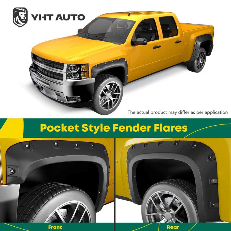 4x Front & Rear Pocket Style Textured Fender Flare for Ford Bronco 2021-2023 SUV