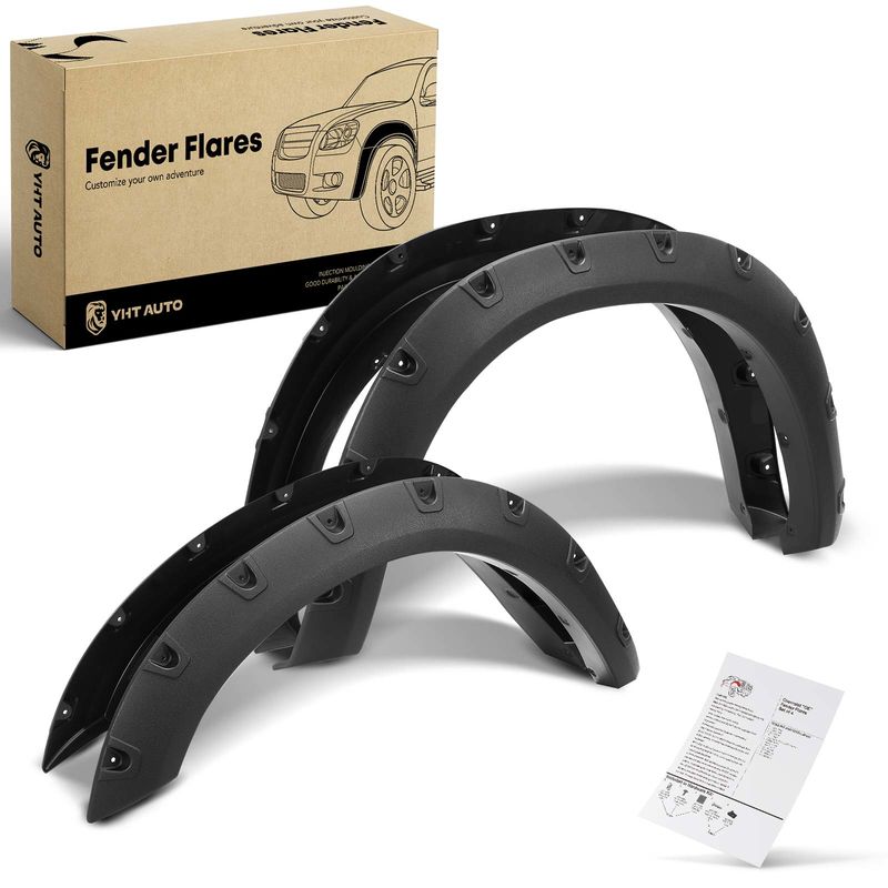 4x Front & Rear Pocket Style Fender Flare for Ram 1500 Dodge Ram 1500 2500 3500