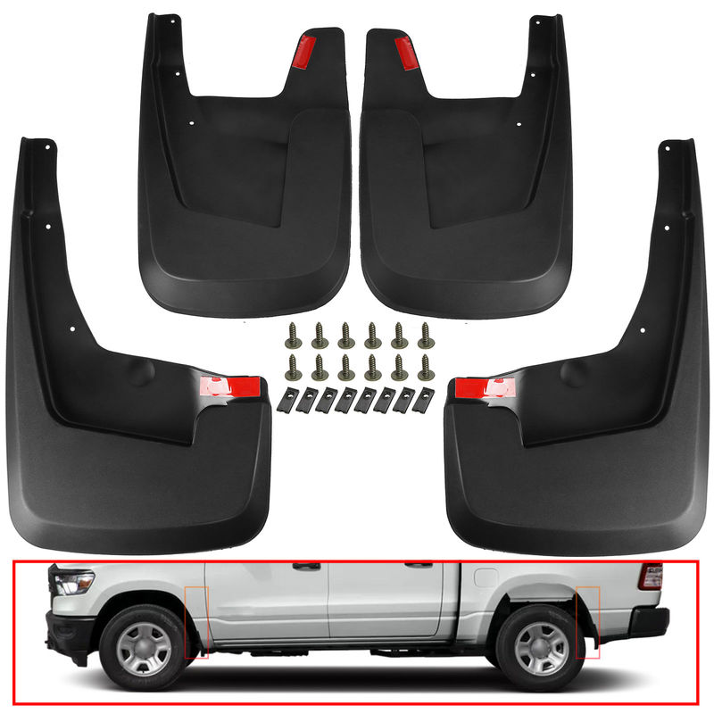 Mud Flaps Splash Guards without Fender Flares for Ram 1500 2019 2020 2021 Pickup
