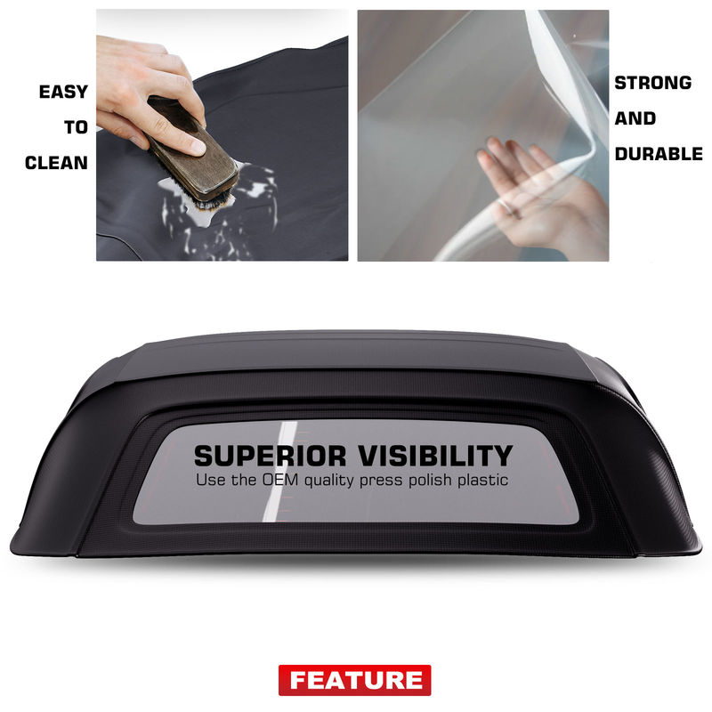 Black Convertible Soft Top with Glass Window for Toyota MR2 Spyder 2000-2006