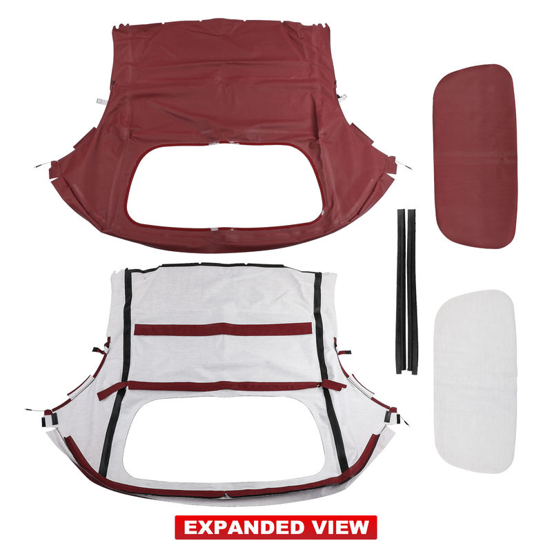 Burgundy Convertible Soft Top with Plastic Window for Porsche Boxster 1997-2002