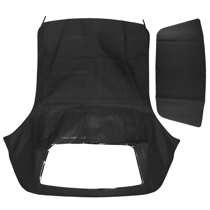 Convertible Soft Top with Clear Plastic Window for BMW E30 E36 325i 318i Black
