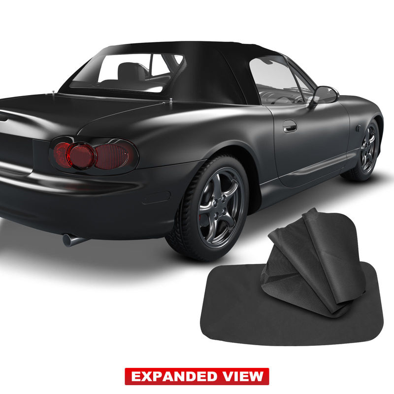 Convertible Soft Top with Plastic Rear Window for Mazda Miata 1990-2005 Black