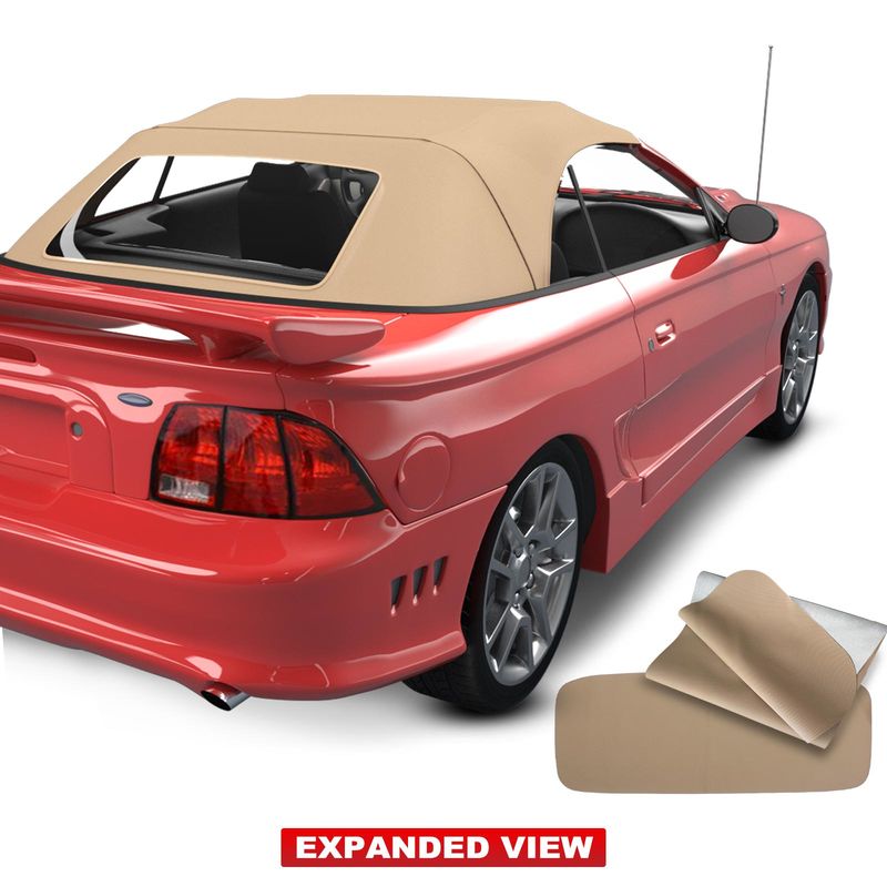Convertible Soft Top with Plastic Window for Ford Mustang 1994-2004 Tan