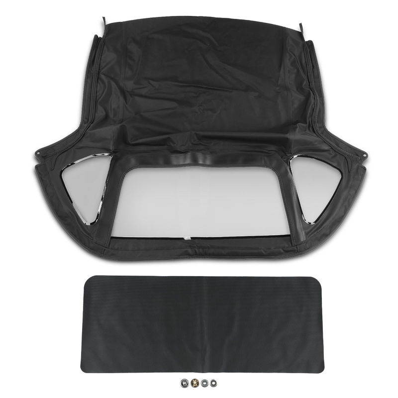 Black Convertible Soft Top with 3Pcs Plastic Window for MG MGB 1971-1980