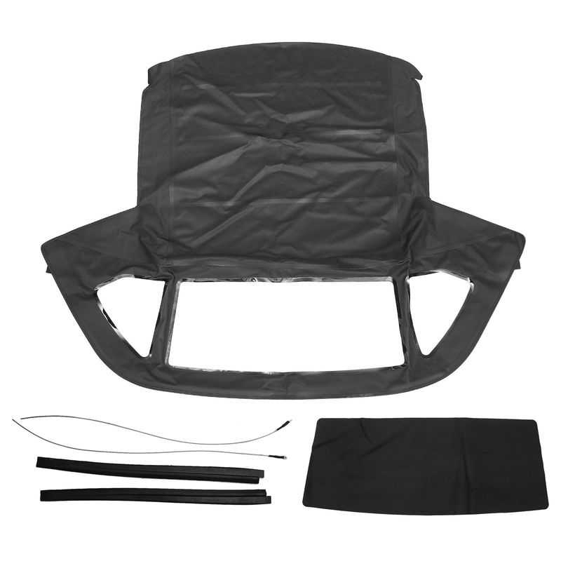 Convertible Soft Top w/ Clear Plastic Window for Mercedes-Benz R107 380SL Black