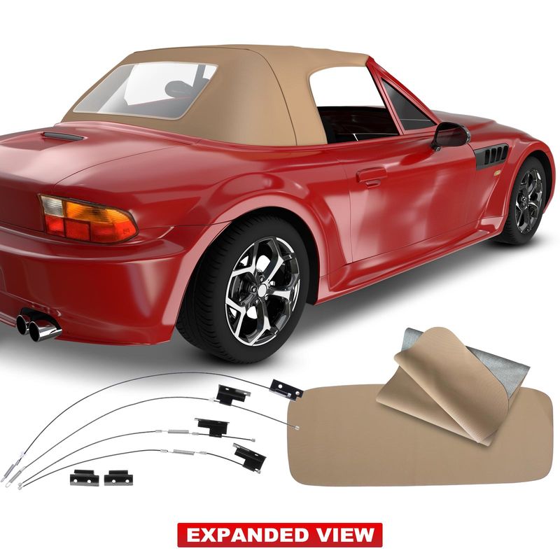 Convertible Soft Top with Plastic Rear Window for BMW E36 Z3 1996-2002 Tan