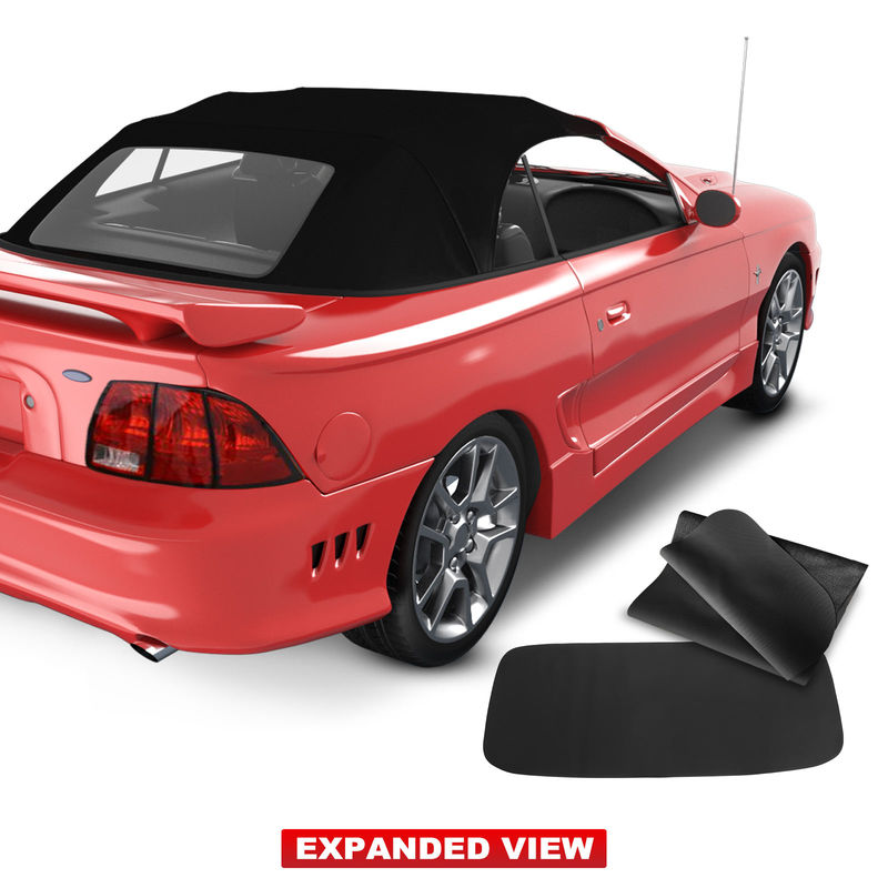 Convertible Soft Top with Plastic Window for Ford Mustang 1994-2004 2 Door Black