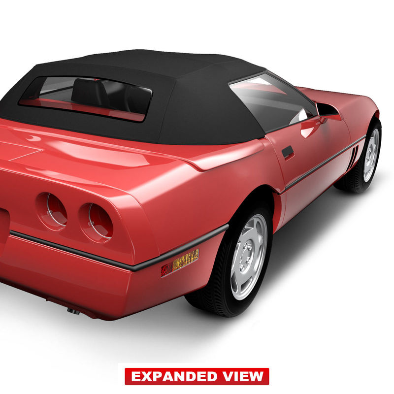 Convertible Soft Top w/ Plastic Window for Chevrolet Corvette 1986-1993 Black