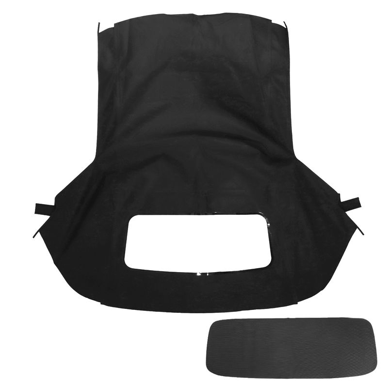 Convertible Soft Top w/ Clear Plastic Window for Ford Mustang 1983-1993 Black