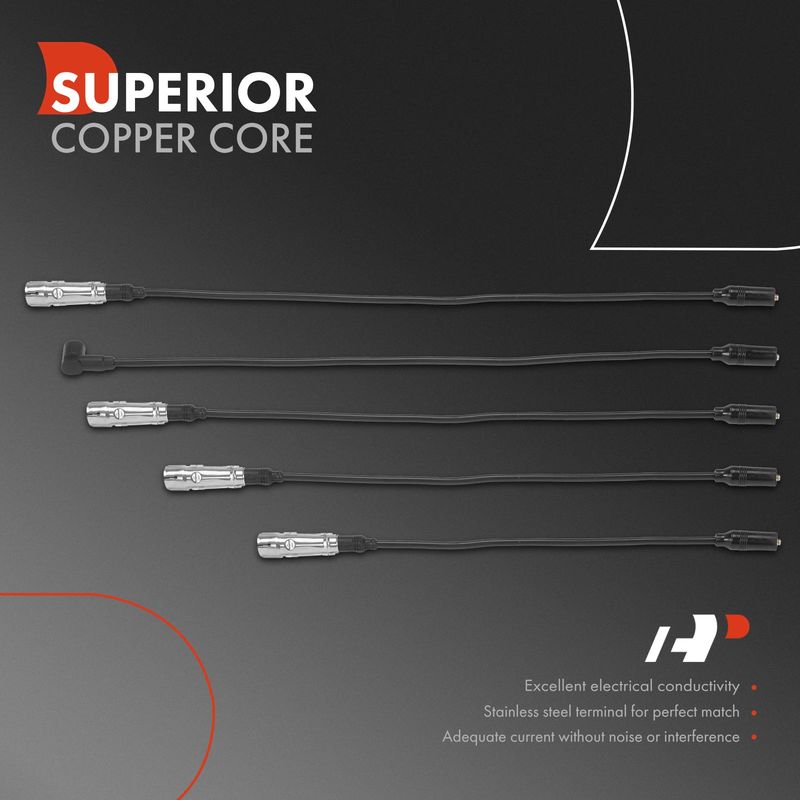 5x Spark Plug Wire Set for Volkswagen Passat 1991-1994 Golf Jetta Audi 80