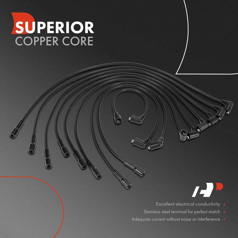 9x Spark Plug Wire Set for Ford Mustang 1968-1969 Jeep Mercury Grand Marquis
