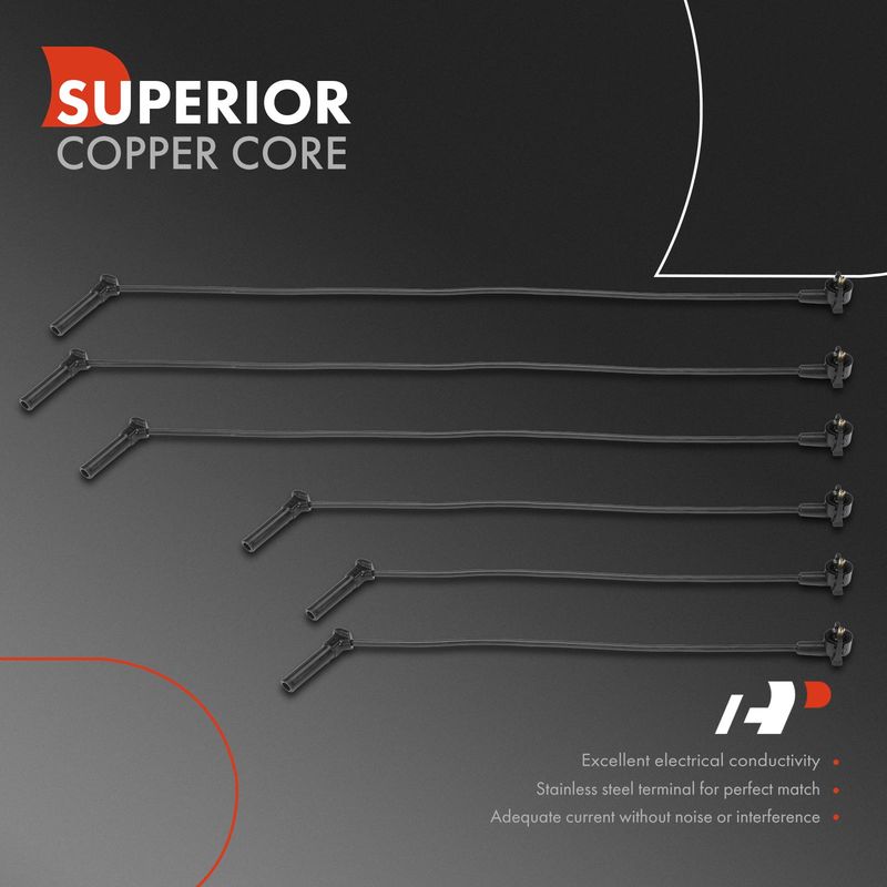 6x Spark Plug Wire Set for Ford Mustang 2007-2010 V6 4.0L
