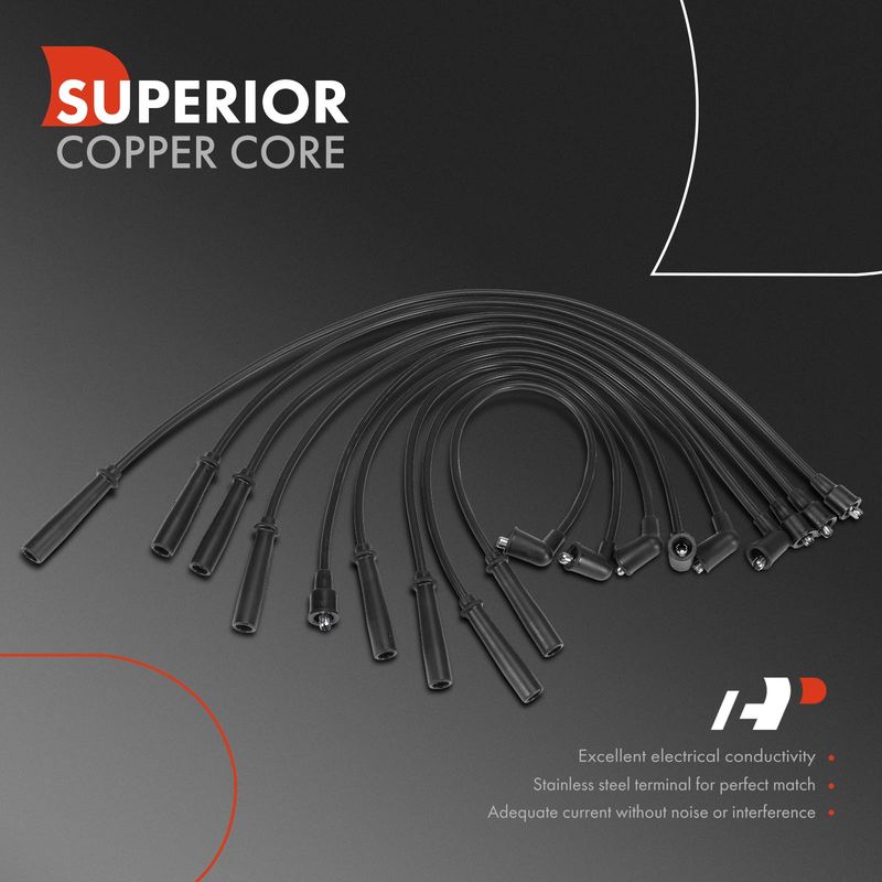 9x Spark Plug Wire Set for Land Rover Discovery 1994-1995 Range Rover V8 3.9L