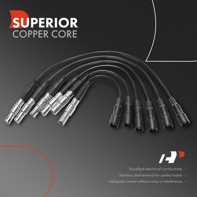 6x Spark Plug Wire Sets for Audi A4 1996-1997 A6 Quattro 90 100 Cabriolet 2.8L
