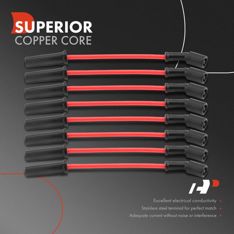 8x Spark Plug Wire Set for Chevy Silverado 1500 GMC Sierra 1500 Cadillac Pontiac