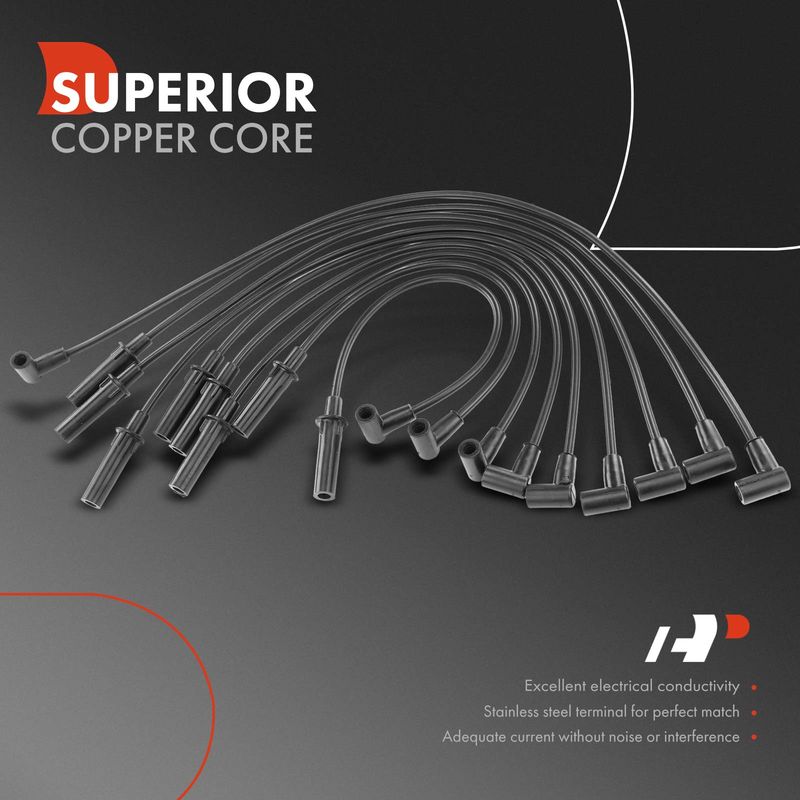 9x Spark Plug Wire Set for Dodge Durango 1998-2003 Ram 1500 1994-2003 5.2L 5.9L