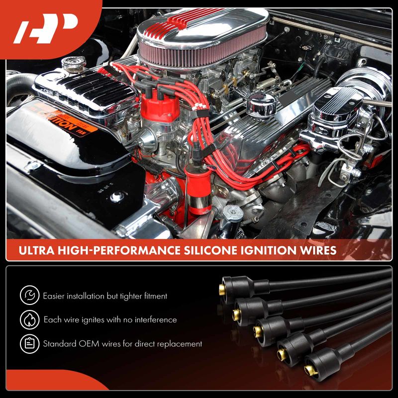 9x Spark Plug Wire Set for Chevrolet Corvette 1996 V8 5.7L OHV