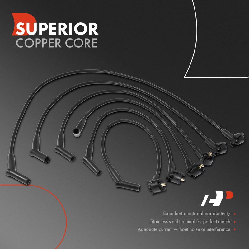 6x Spark Plug Wire Set for Ford Ranger 1997-2000 Explorer Aerostar V6 4.0L OHV