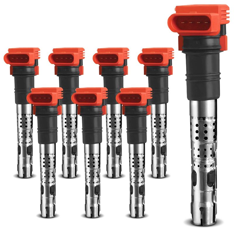 8x Ignition Coils with 4 Pins for Audi S4 04-09 A6 Quattro A8 Allroad Quattro