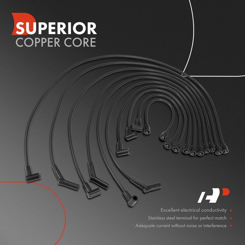 10x Spark Plug Wire Set for Chrysler New Yorker Dodge Charger B200 Plymouth